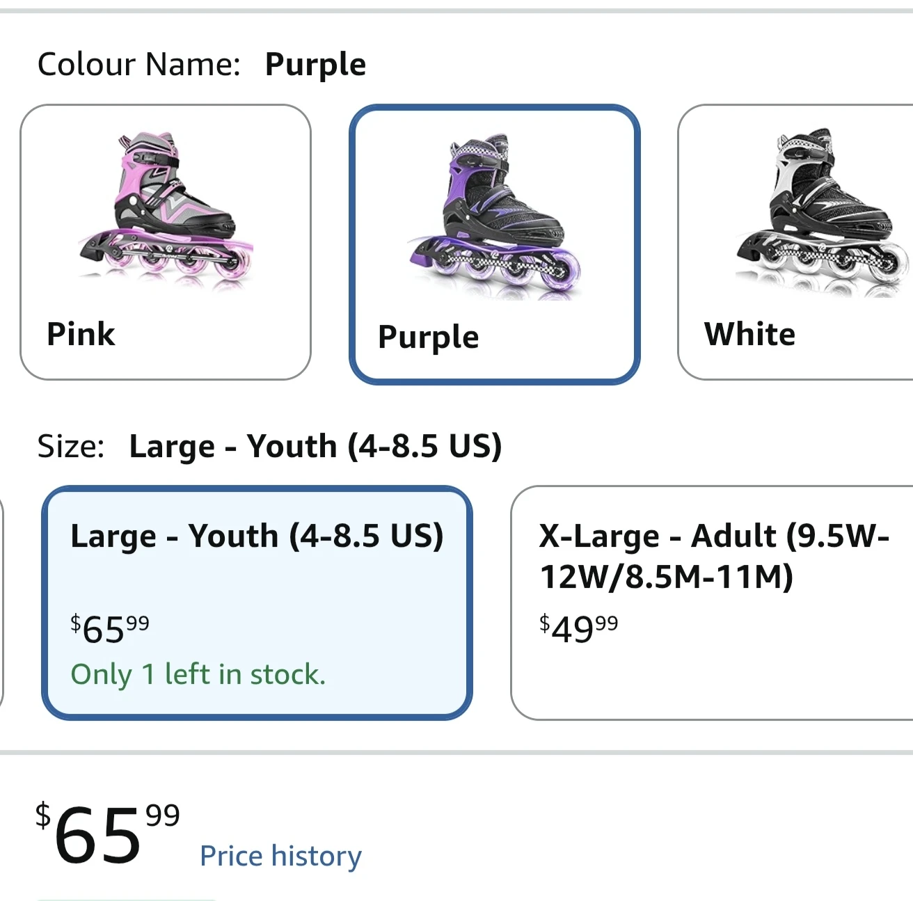 Ruthfot Adjustable Inline Skates - Purple, Youth Large - photo 2