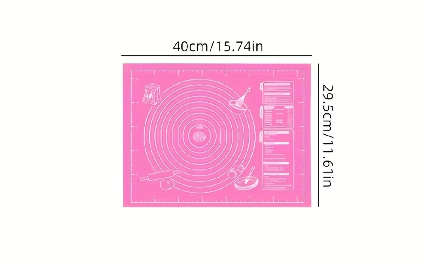 Pink Silicone Baking Mat with Measurements - photo 2