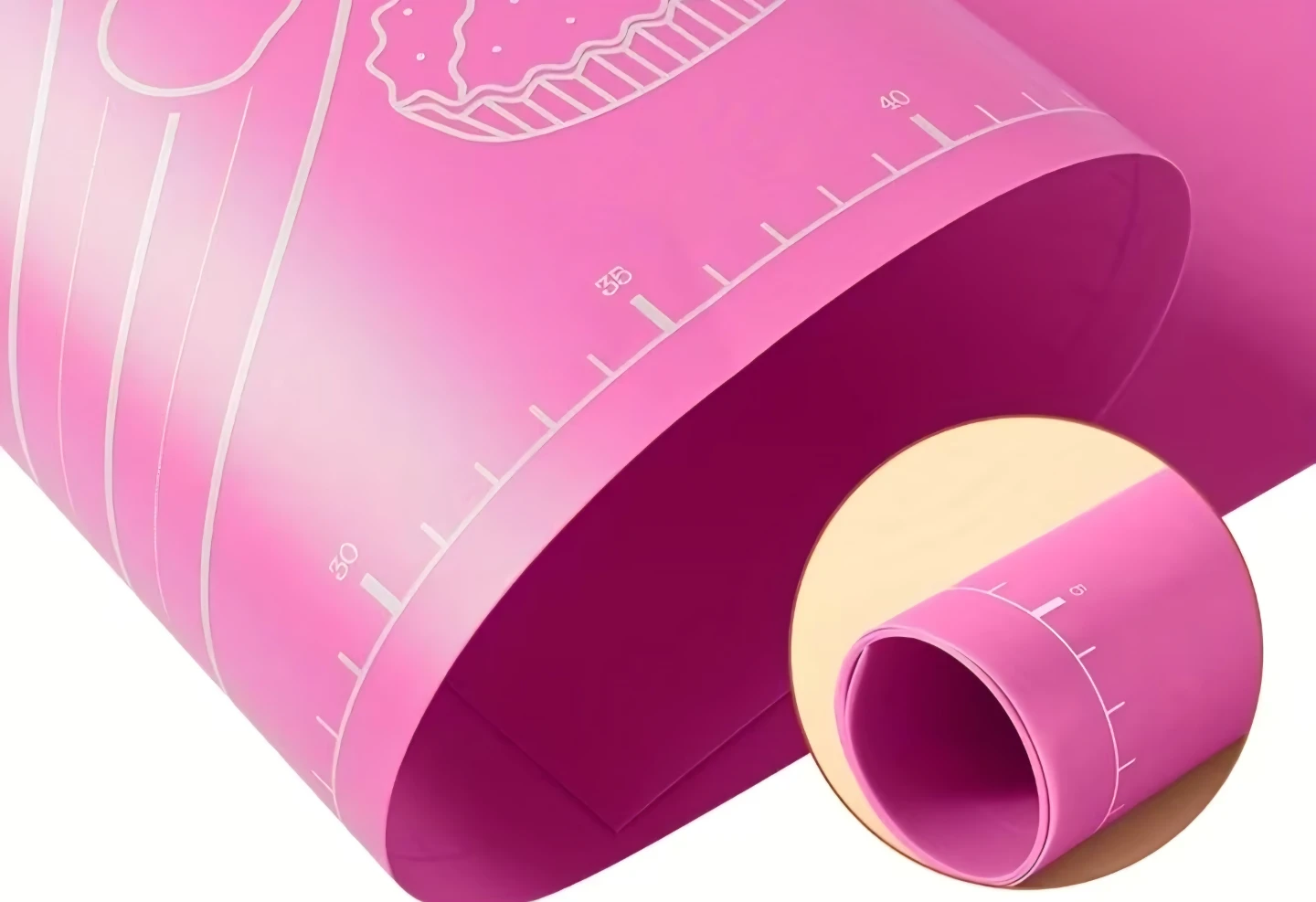 Pink Silicone Baking Mat with Measurements - photo 3