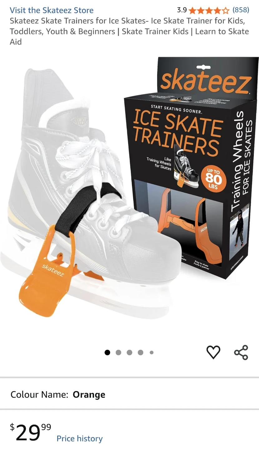 Skateez Ice Skate Training Wheels - Orange