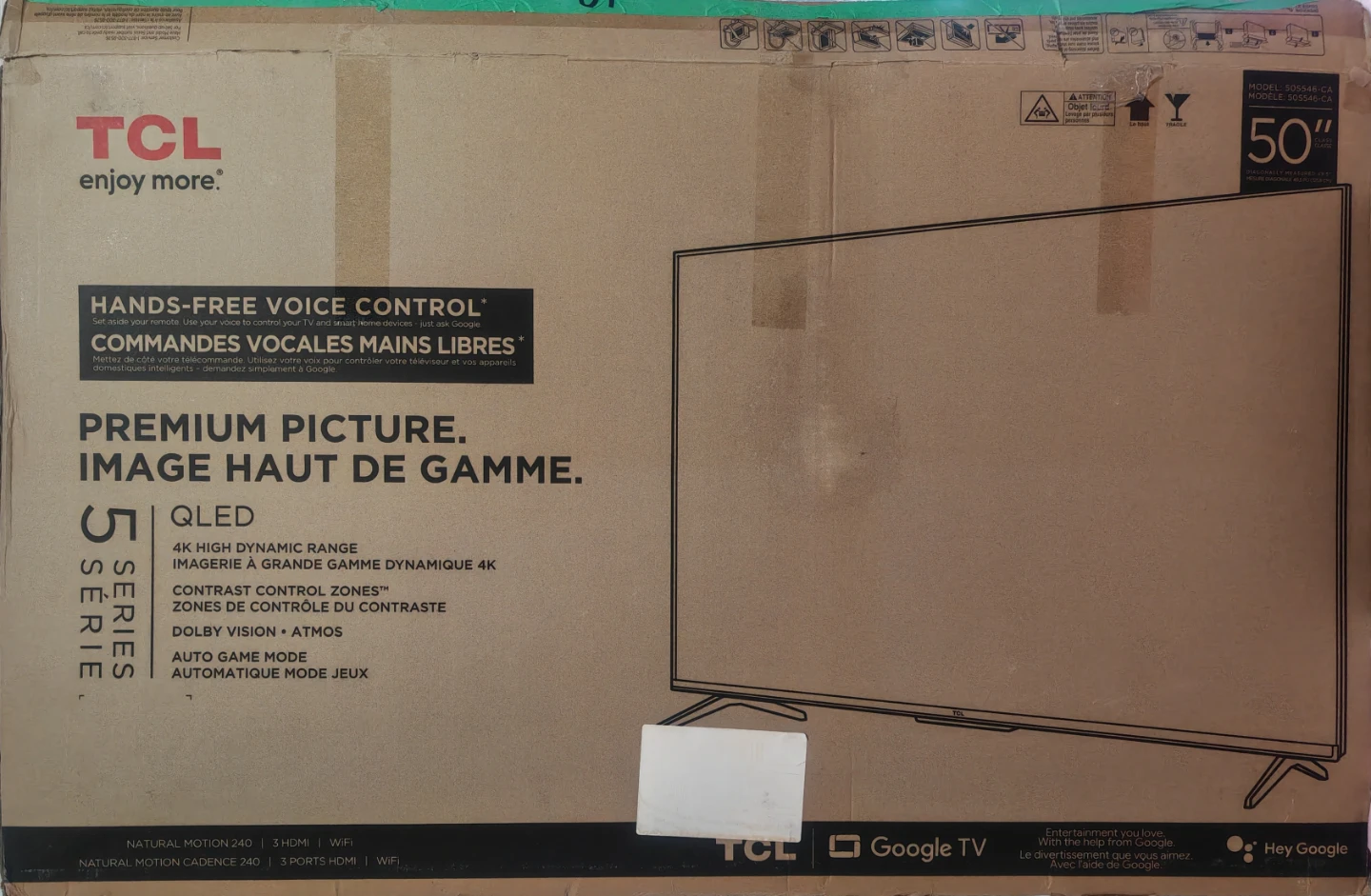 ​TCL 50" 5-Series 4K QLED Smart Google TV