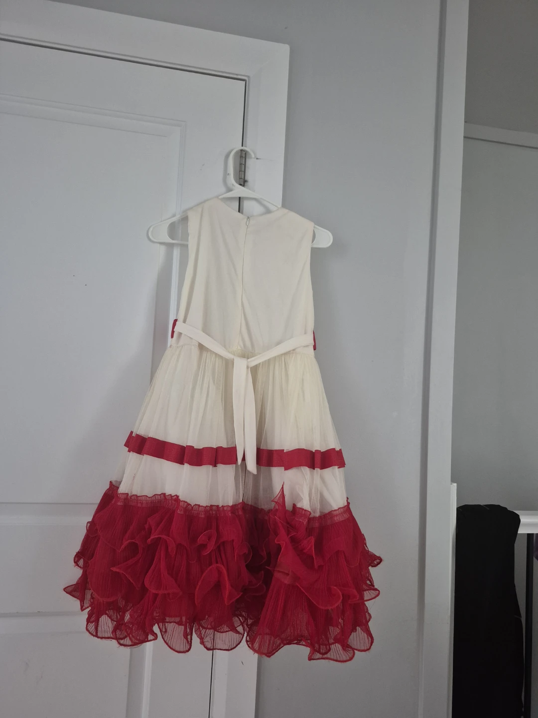 Girls' Red & Cream Dress with Butterfly Collar - photo 2