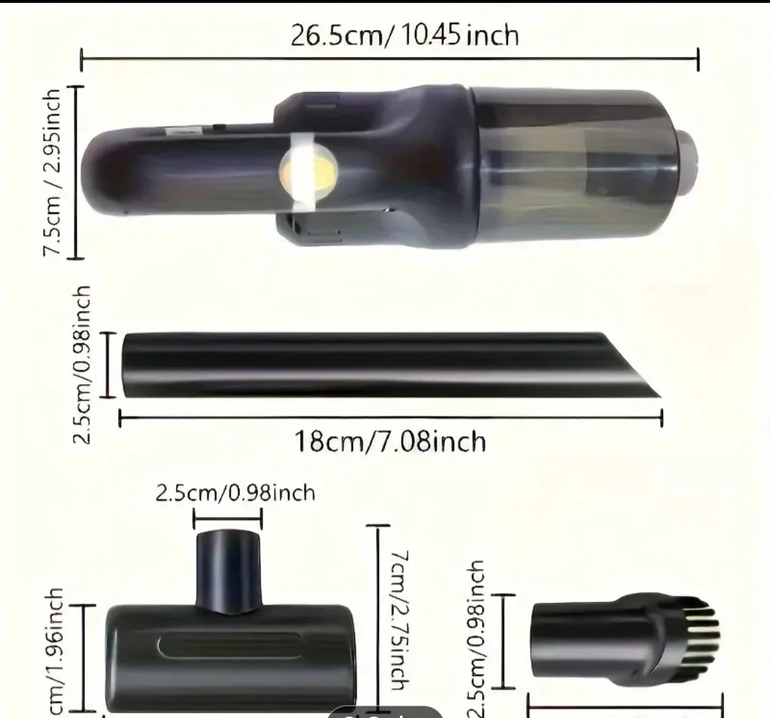 High-Power Handheld Vacuum Cleaner with Long-Lasting Battery