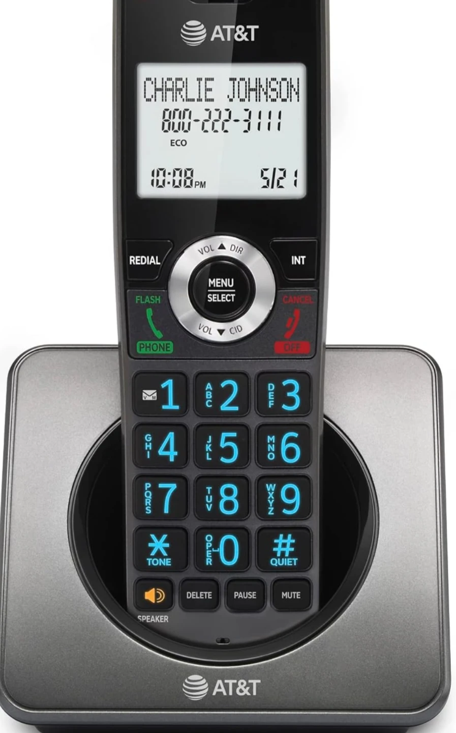 AT&T Cordless Phone with 2" Backlit Display and Speakerphone