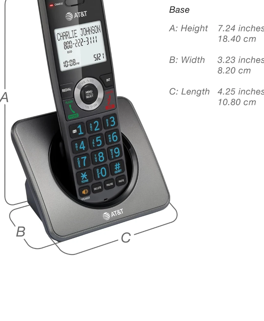 AT&T Cordless Phone with 2" Backlit Display and Speakerphone - photo 5