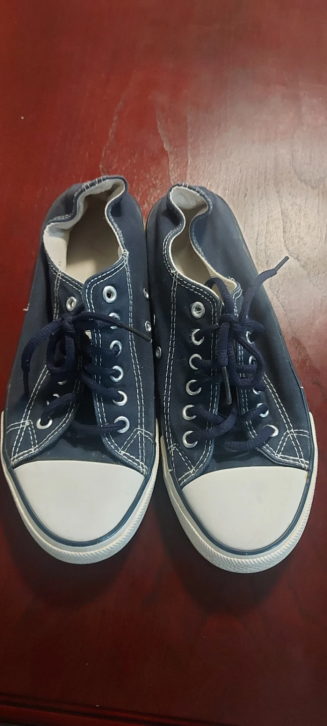 Navy Blue Canvas Sneakers