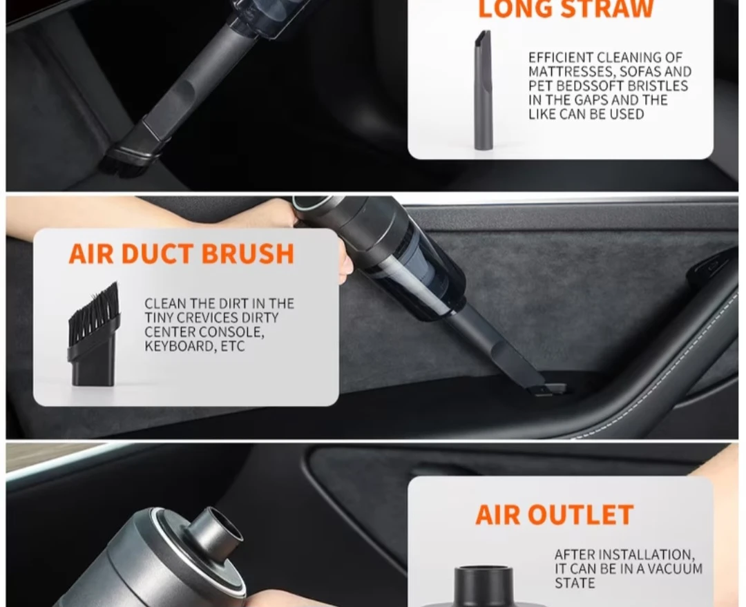 Portable Car Vacuum Cleaner with Attachments - photo 5