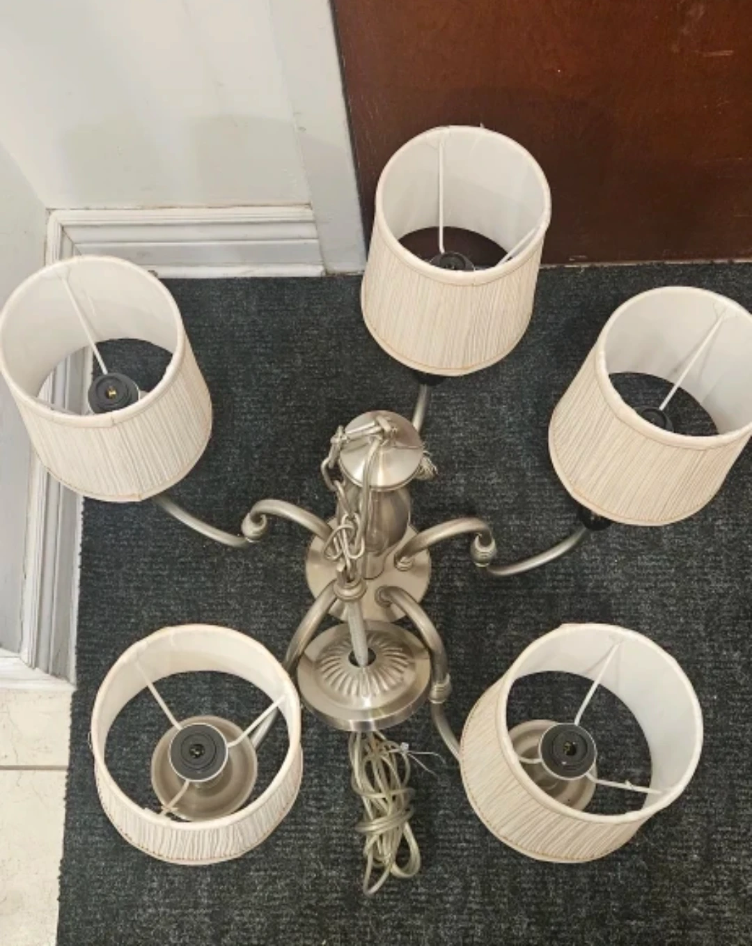 5-Light Chandelier with Fabric Shades - photo 3