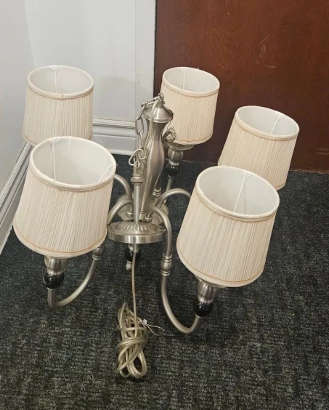 5-Light Chandelier with Fabric Shades - photo 2