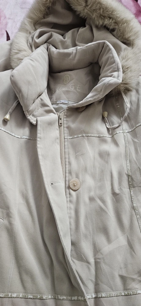 Nolliege Fur Hooded Beige Winter Coat - Size M , L - photo 2