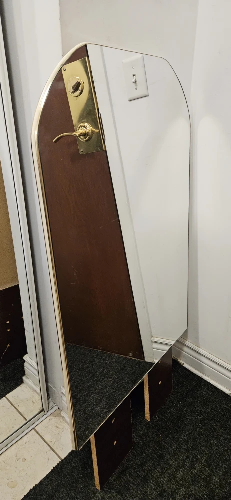 Marble-Look Dresser with Gold Handles and Marble-look Nightstand - photo 4