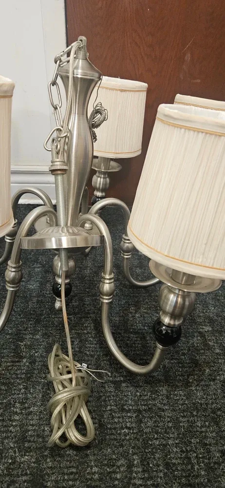 5-Light Chandelier with Fabric Shades