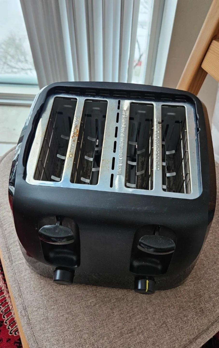 Black 4-Slice Toaster