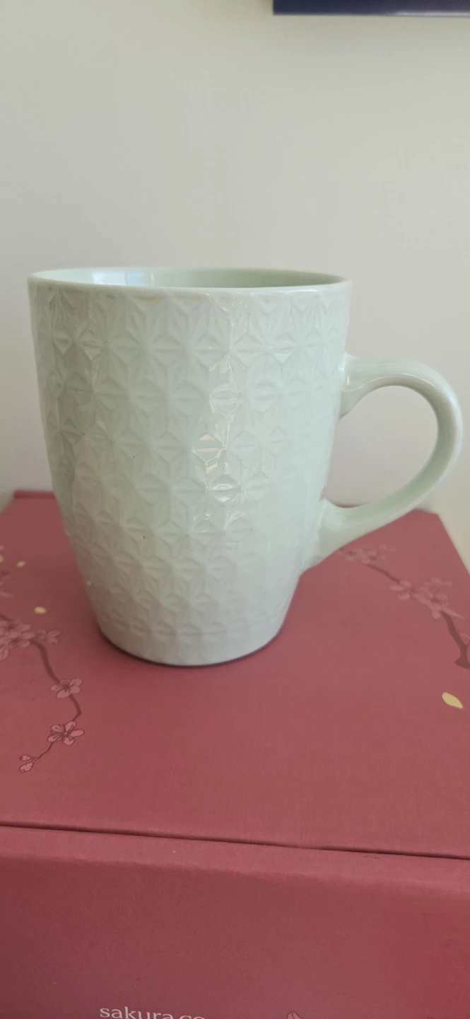 Mint green textured ceramic mug