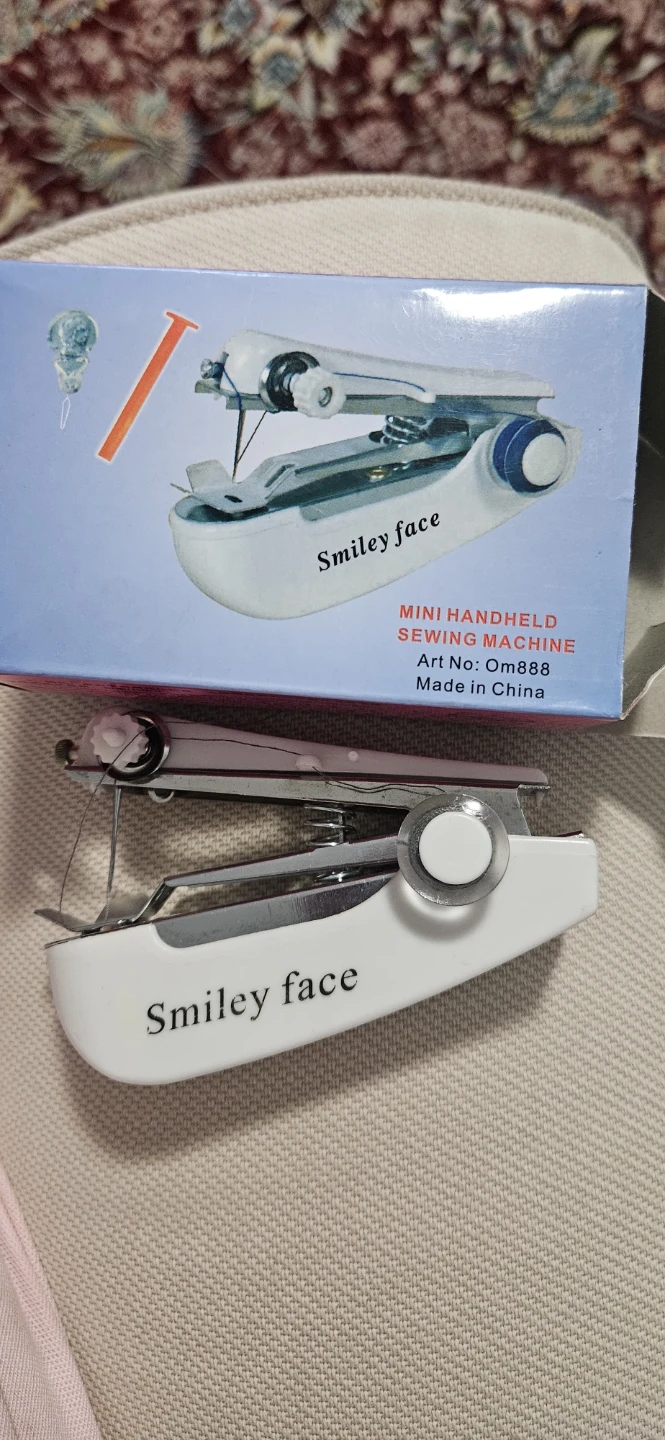 Smiley Face Mini Handheld Sewing Machine