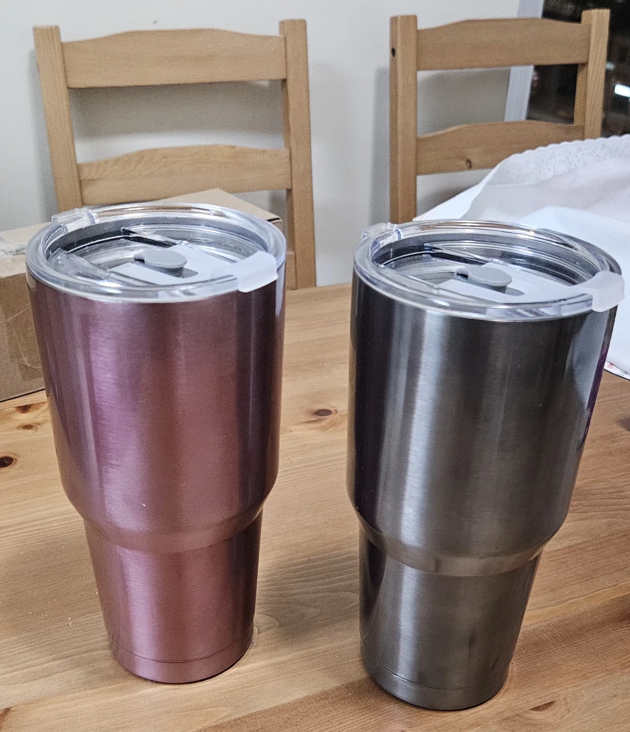 Set of 2 Stainless Steel Tumblers with Lids - photo 2