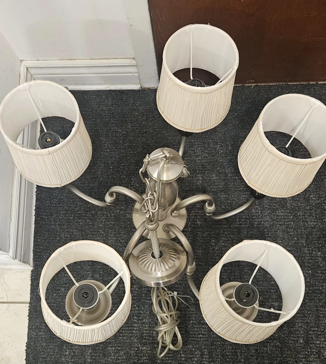 5-Light Chandelier with Cream Shades - photo 2