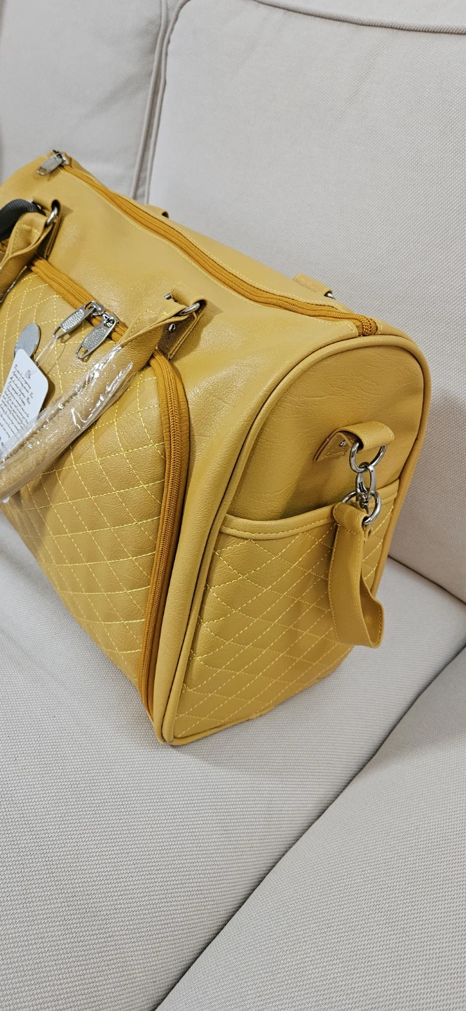 Yellow Quilted Diaper Bag with Small Pouch - photo 2
