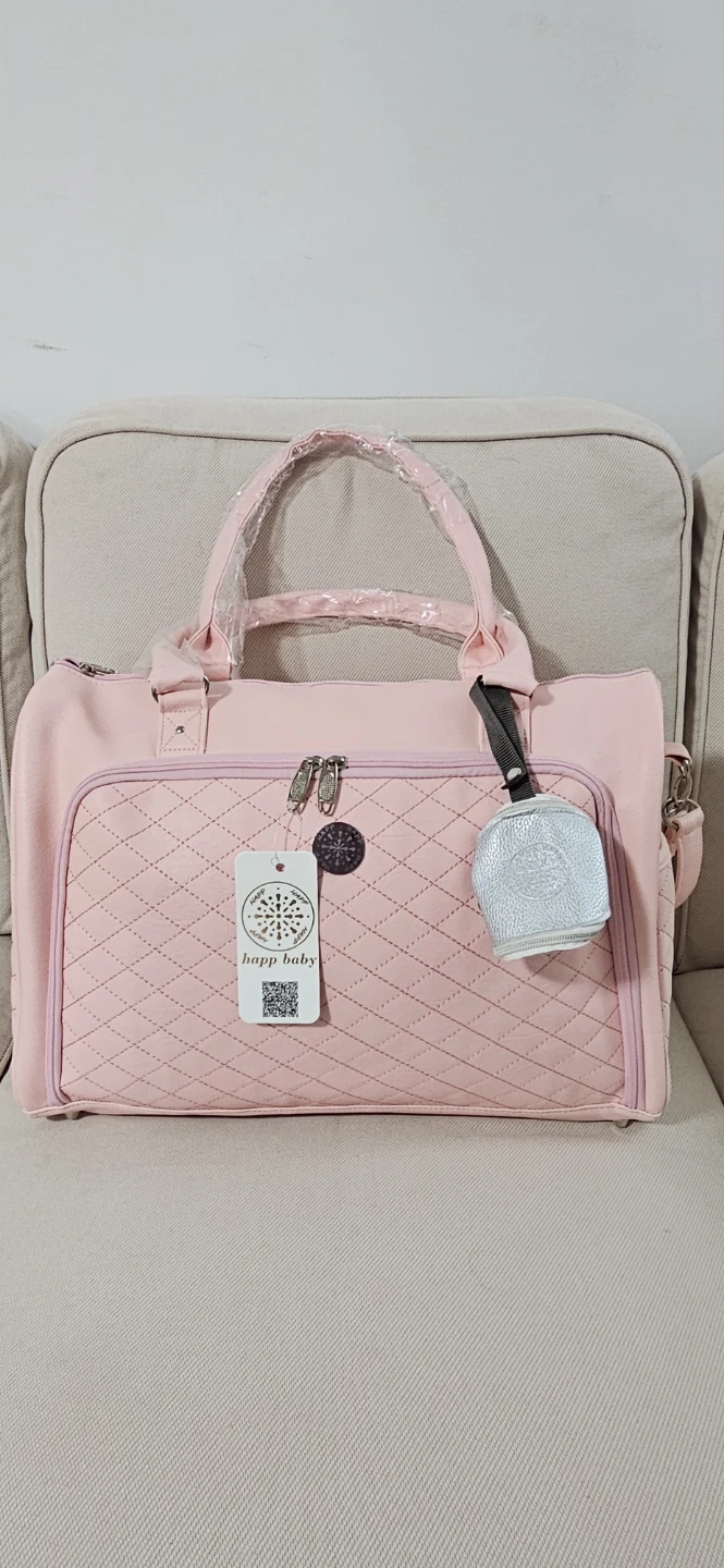 Happ Baby Pink Quilted Diaper Bag Set