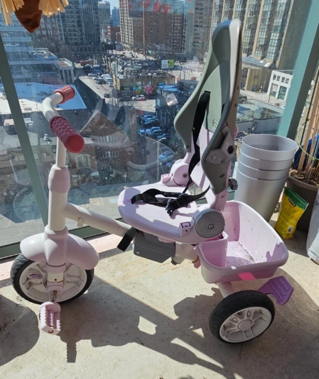 Pink Little Tikes Tricycle with Parent Handle