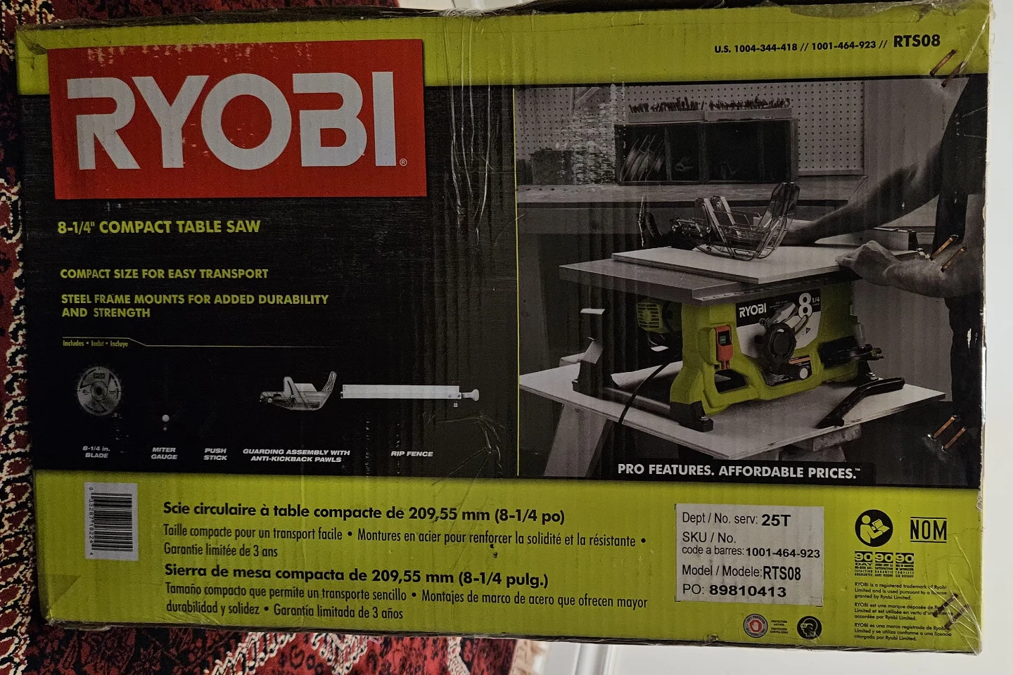 Ryobi 8-1/4" Compact Table Saw RTS08 - photo 2