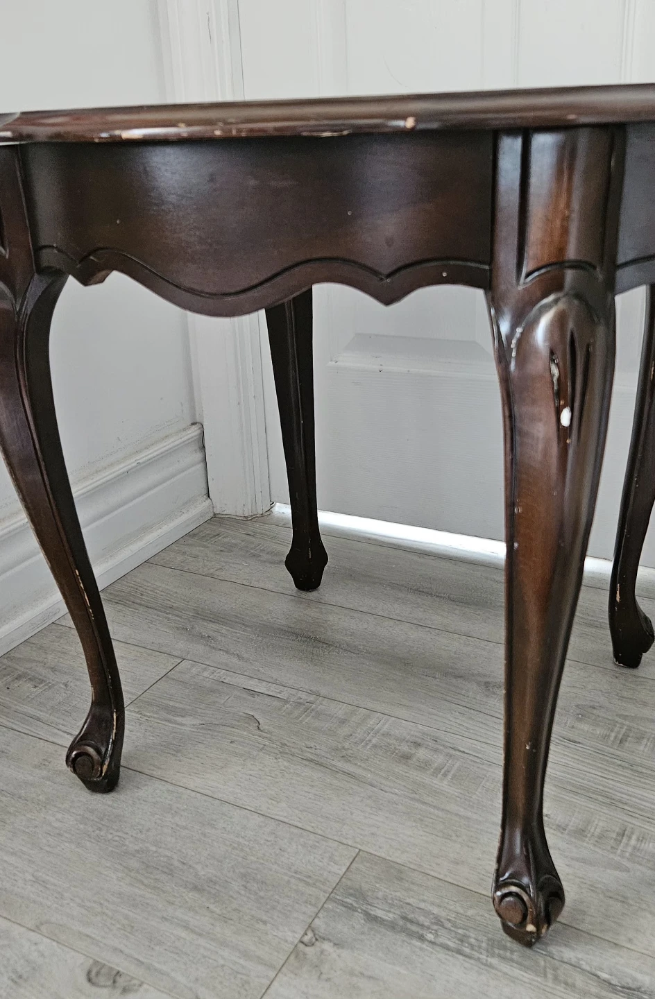 Dark Wood Side Table with Drawer - photo 3