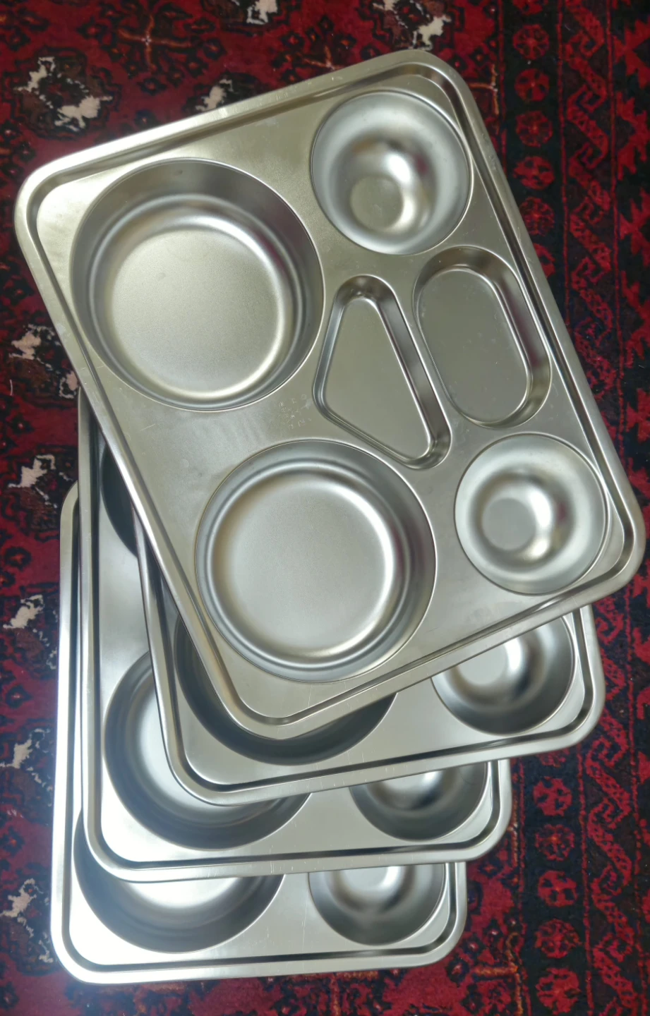 Set of 3 Stainless Steel Compartment Trays - photo 3
