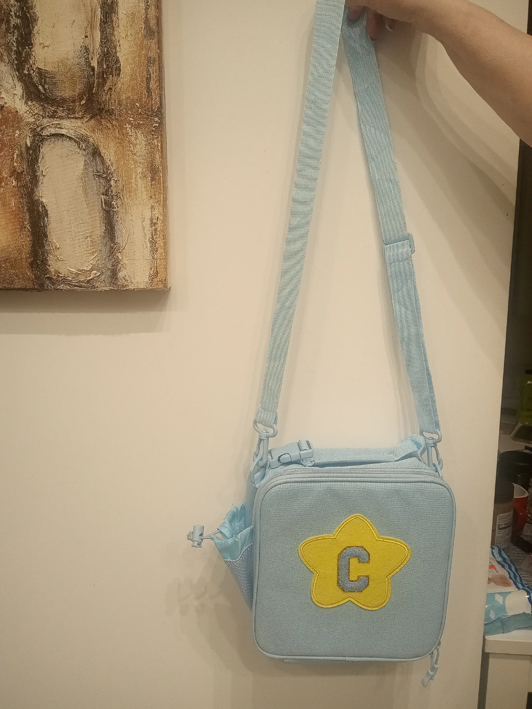 Light Blue Insulated Lunch Bag with Star Detail