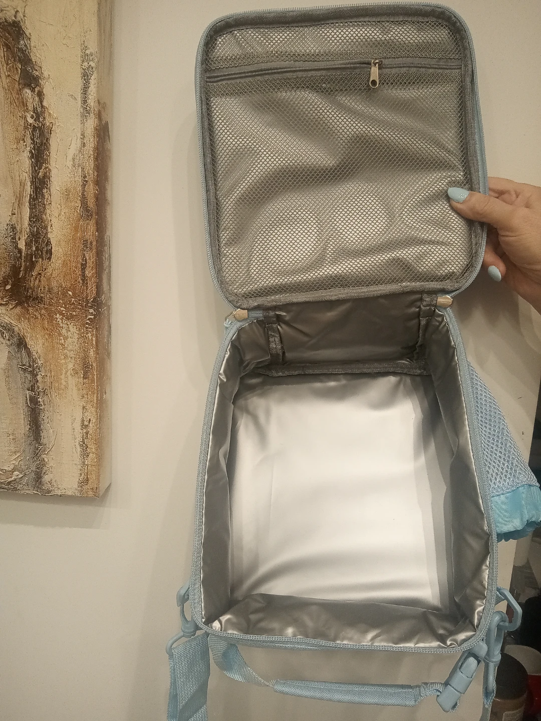 Light Blue Insulated Lunch Bag with Star Detail - photo 2