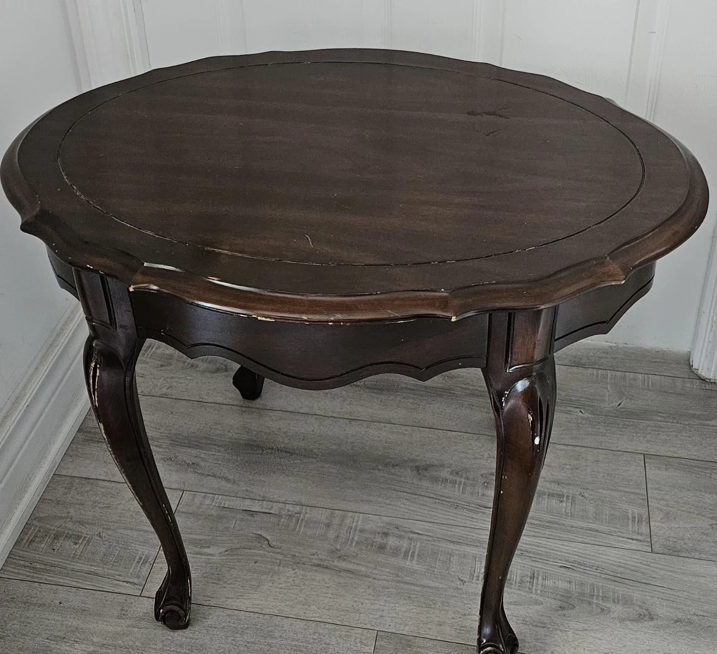 Dark Wood Side Table with Drawer - photo 5