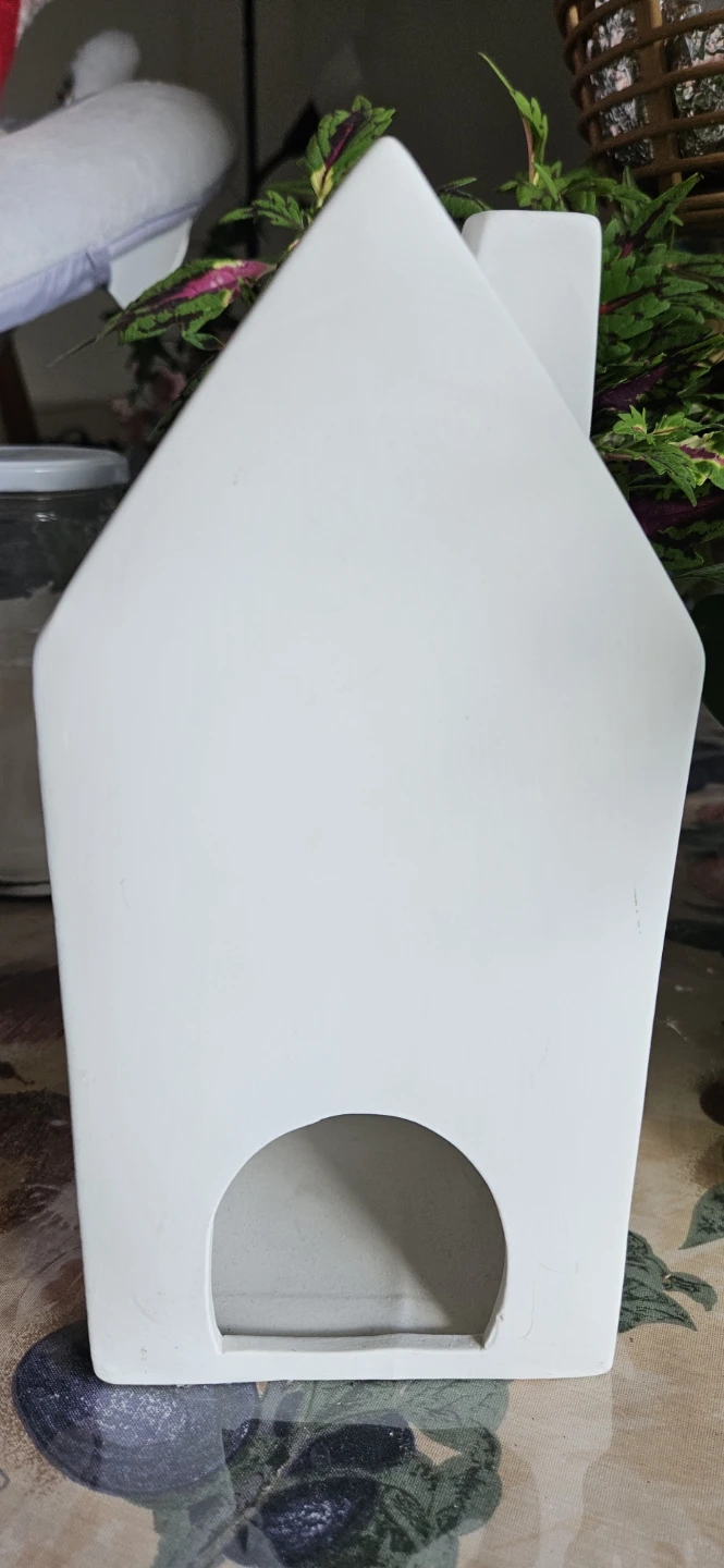 White Ceramic House Candle Holder - photo 2