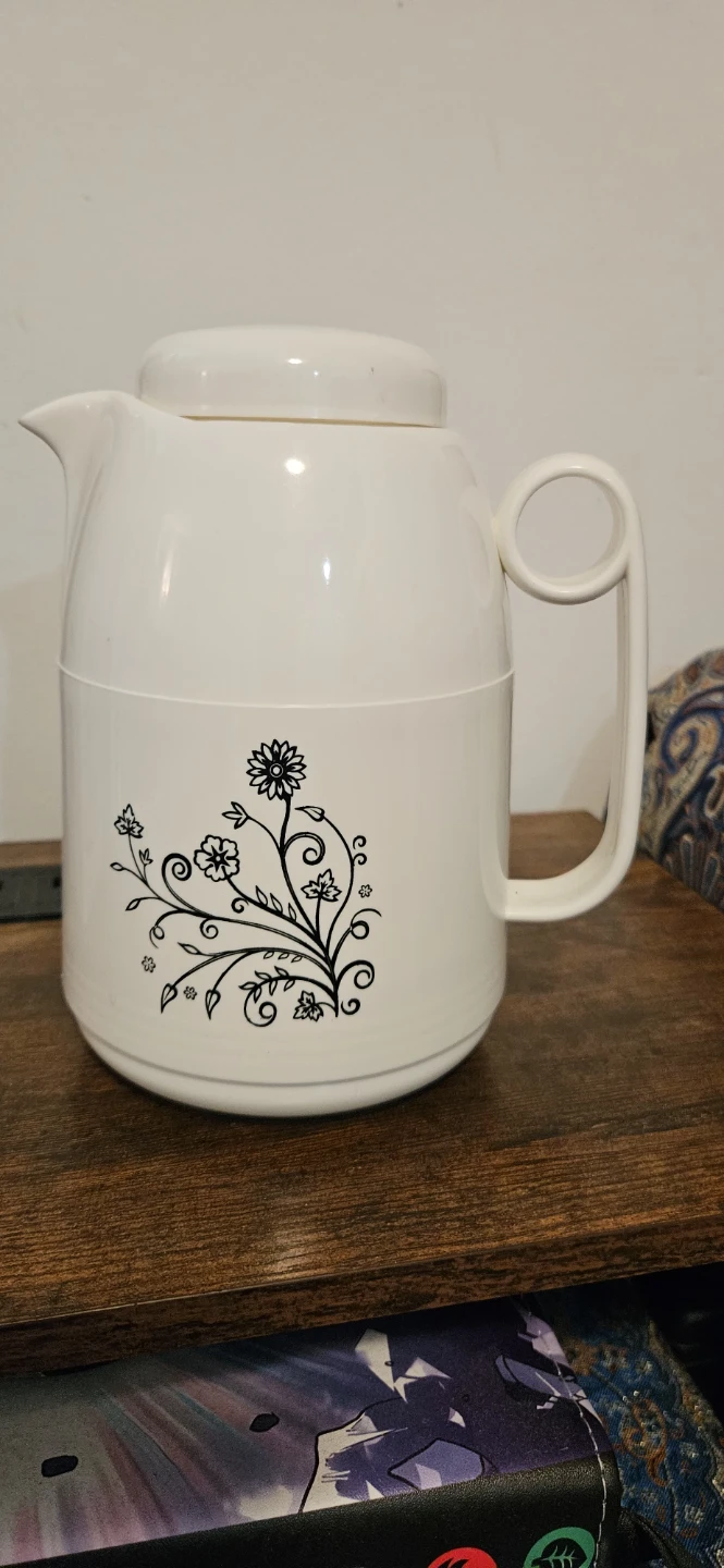 ⚽ White Floral Thermos Carafe - photo 3