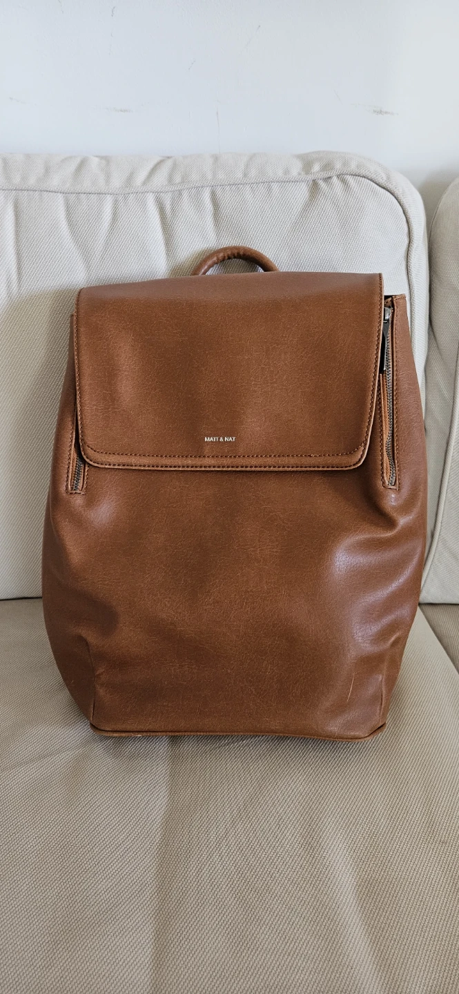 Matt & Nat Brown Faux Leather Backpack