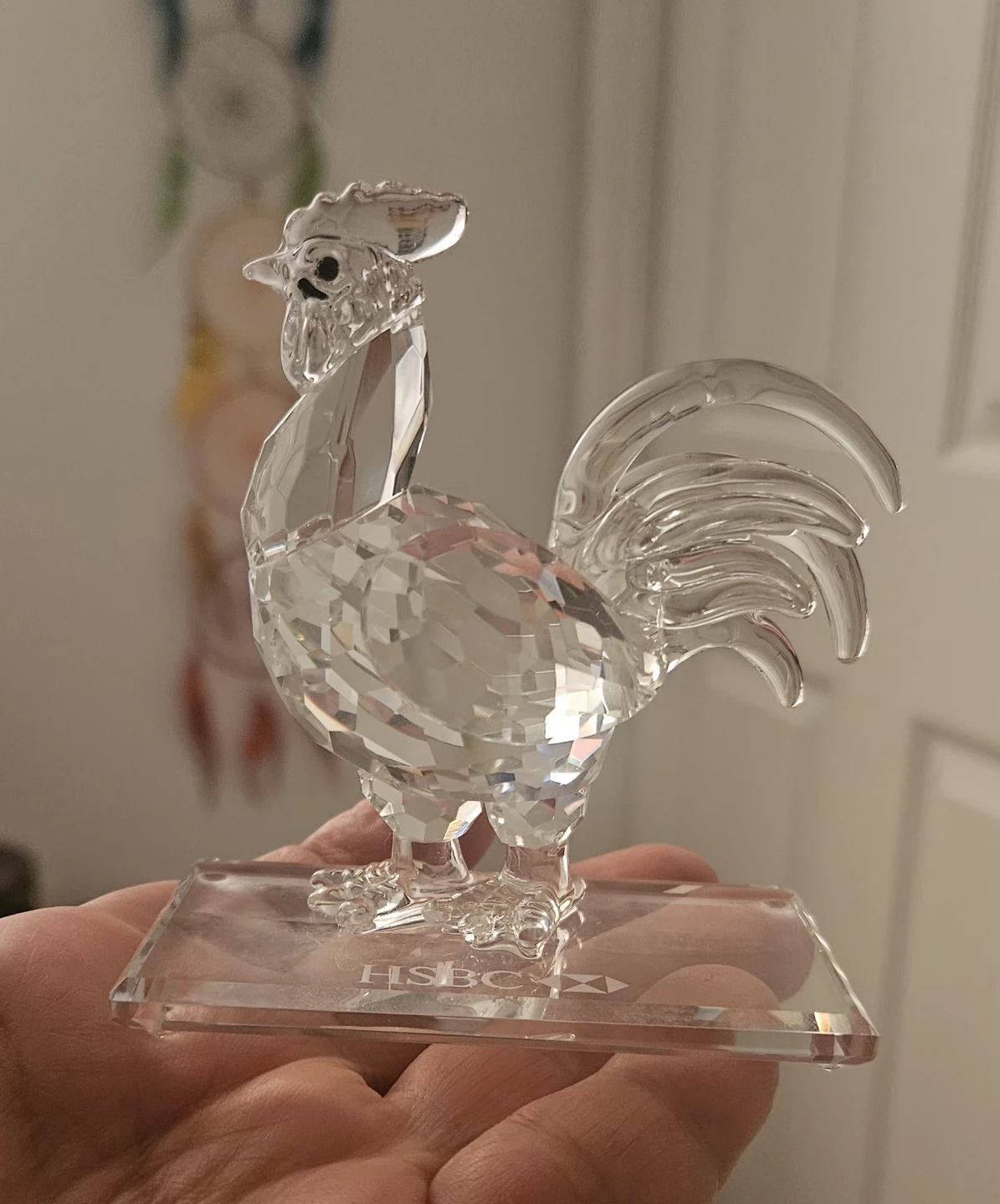 Crystal Rooster Figurine