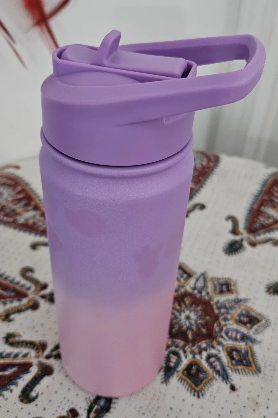 Purple Ombre Water Bottle with Straw - photo 2