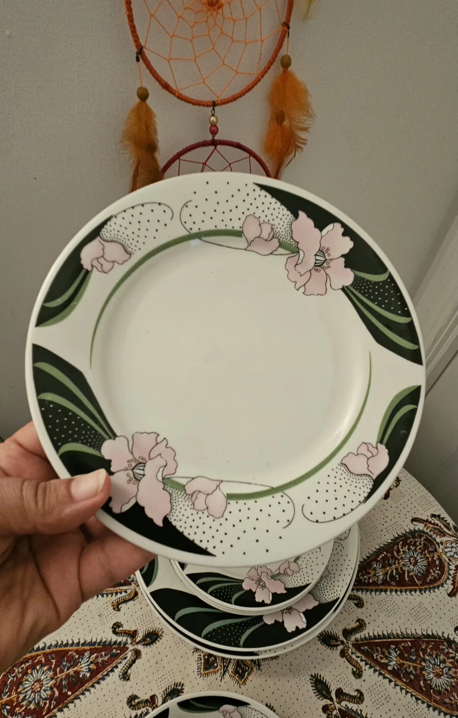 Dinnerware Set - Plates & Bowls with Floral Design