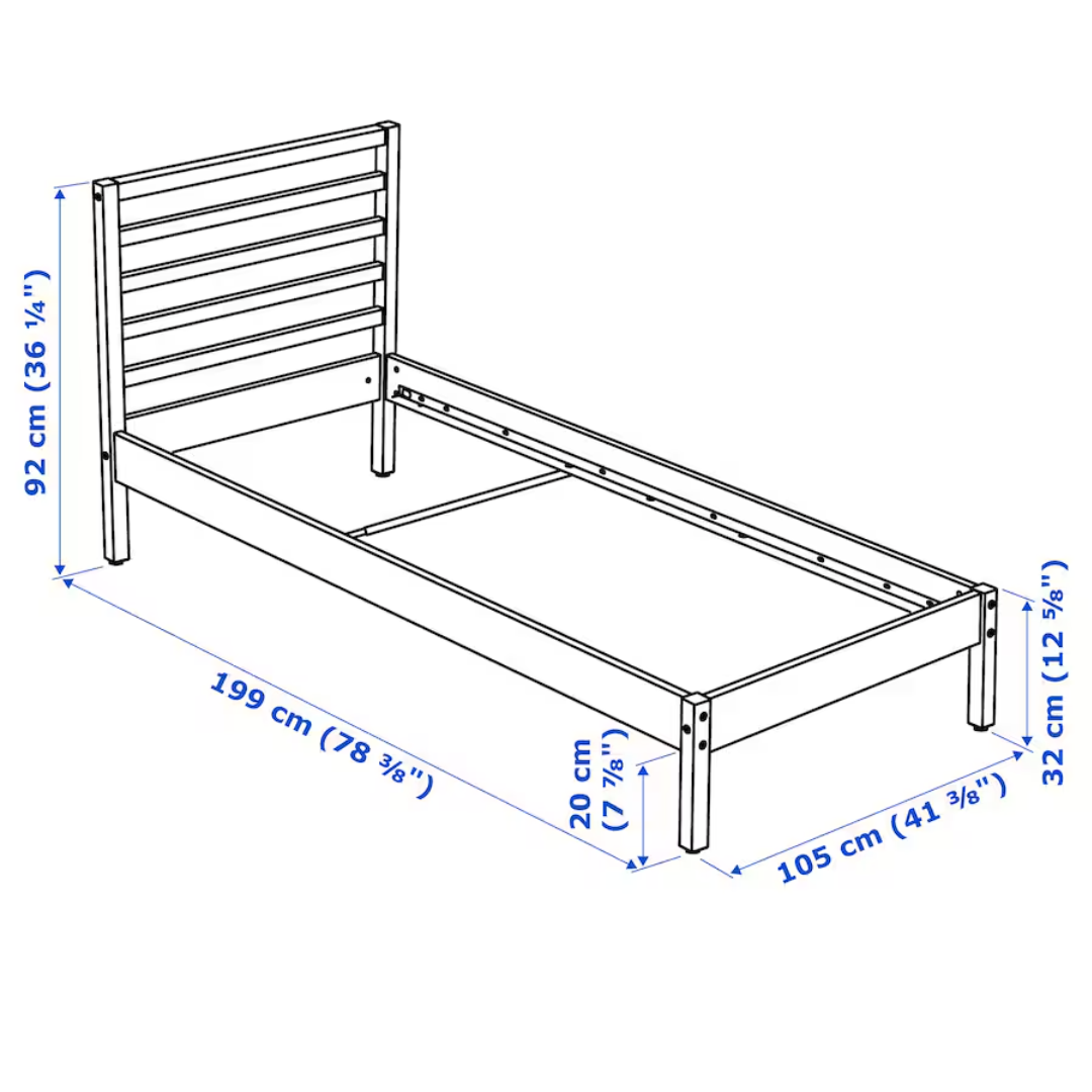 Twin Bed Frame, pine - photo 3