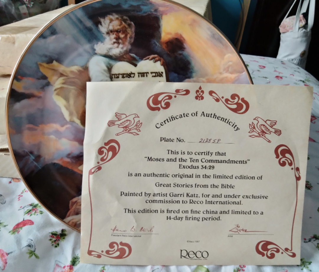 Reco Moses and the Ten Commandments Collector Plate - photo 5