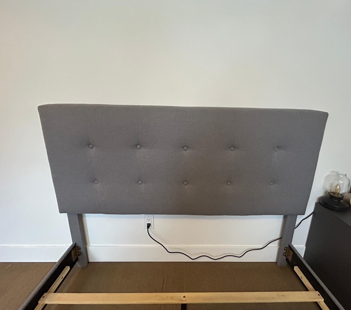Q Grey Upholstered Bed Frame - photo 2