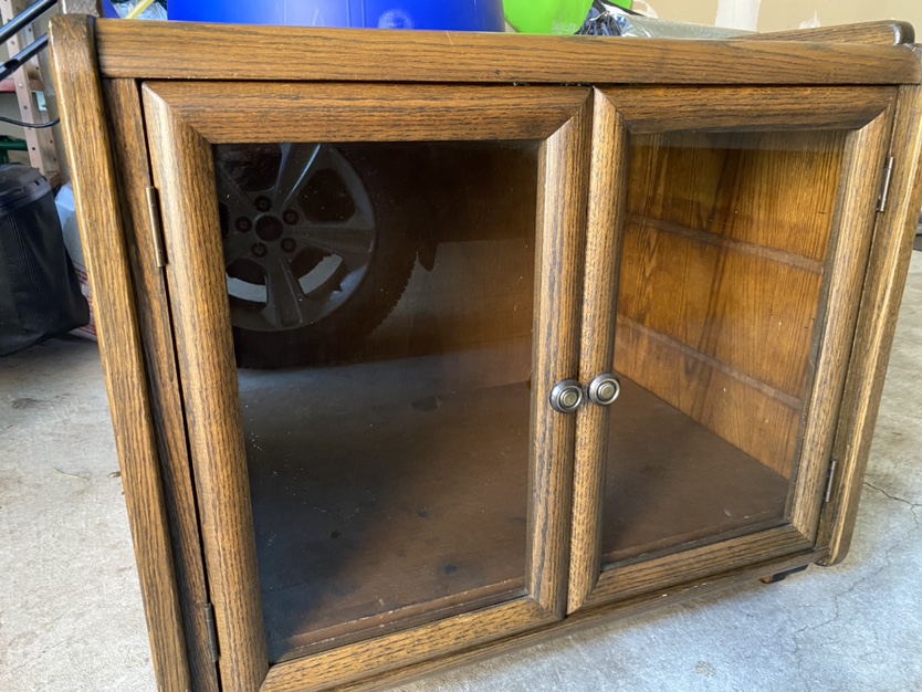 Wooden Cabinet with Glass Doors . Solid oak - photo 5
