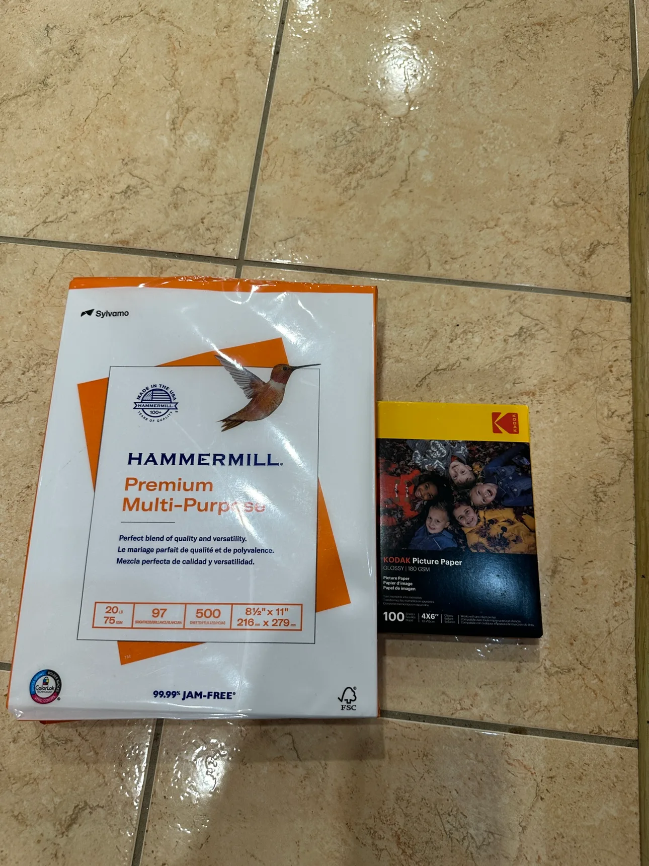 Glossy photo paper& Hammermill Premium Multi-Purpose Paper thumbnail