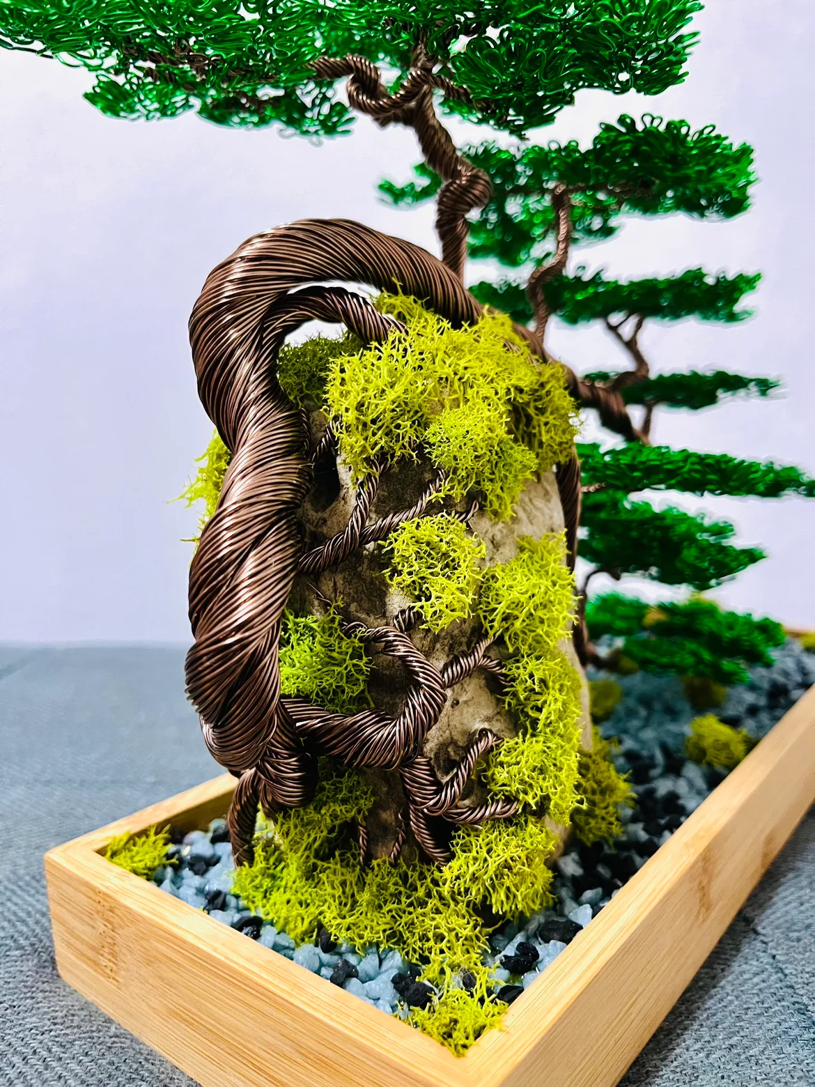 WIRE BONSAI TREE ON THE ROCK image indicator(7)