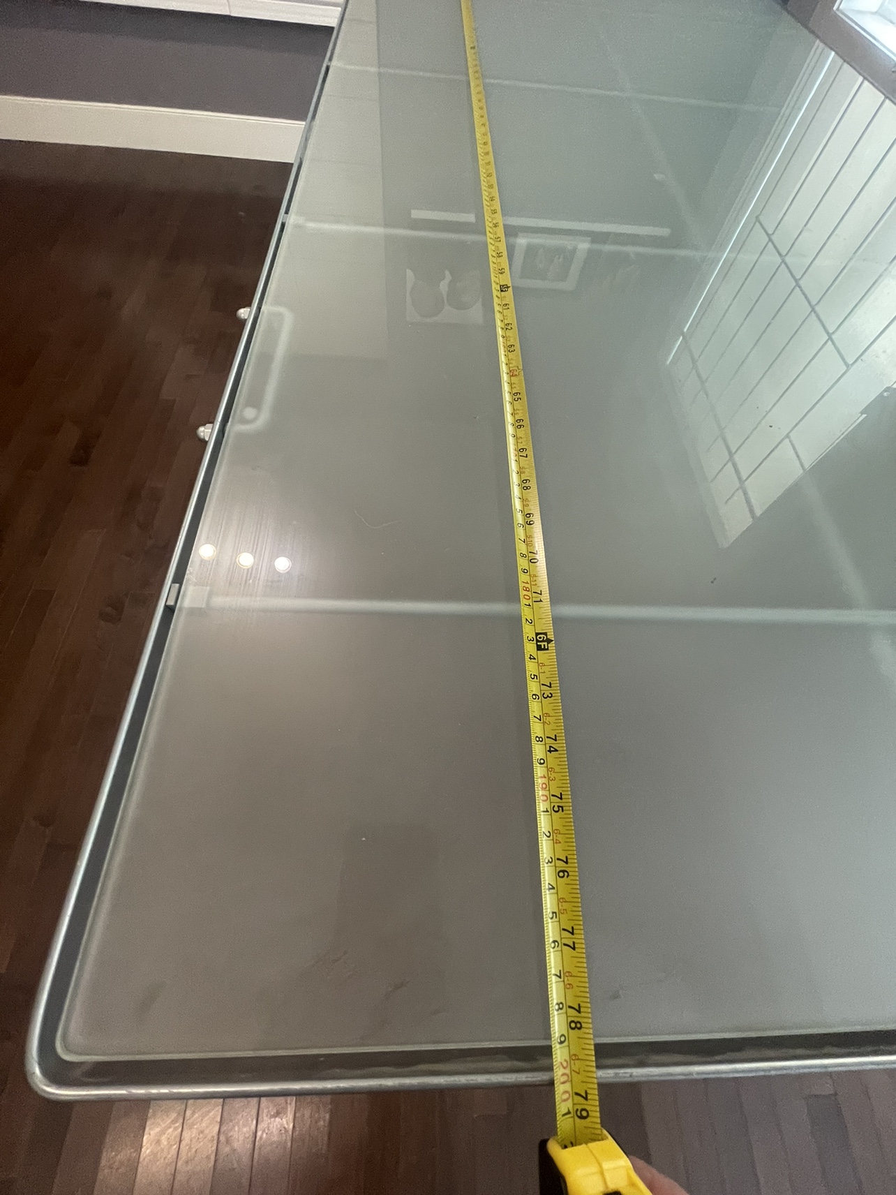 Large glass table. 79 x 33.5x 28.5” - photo 3