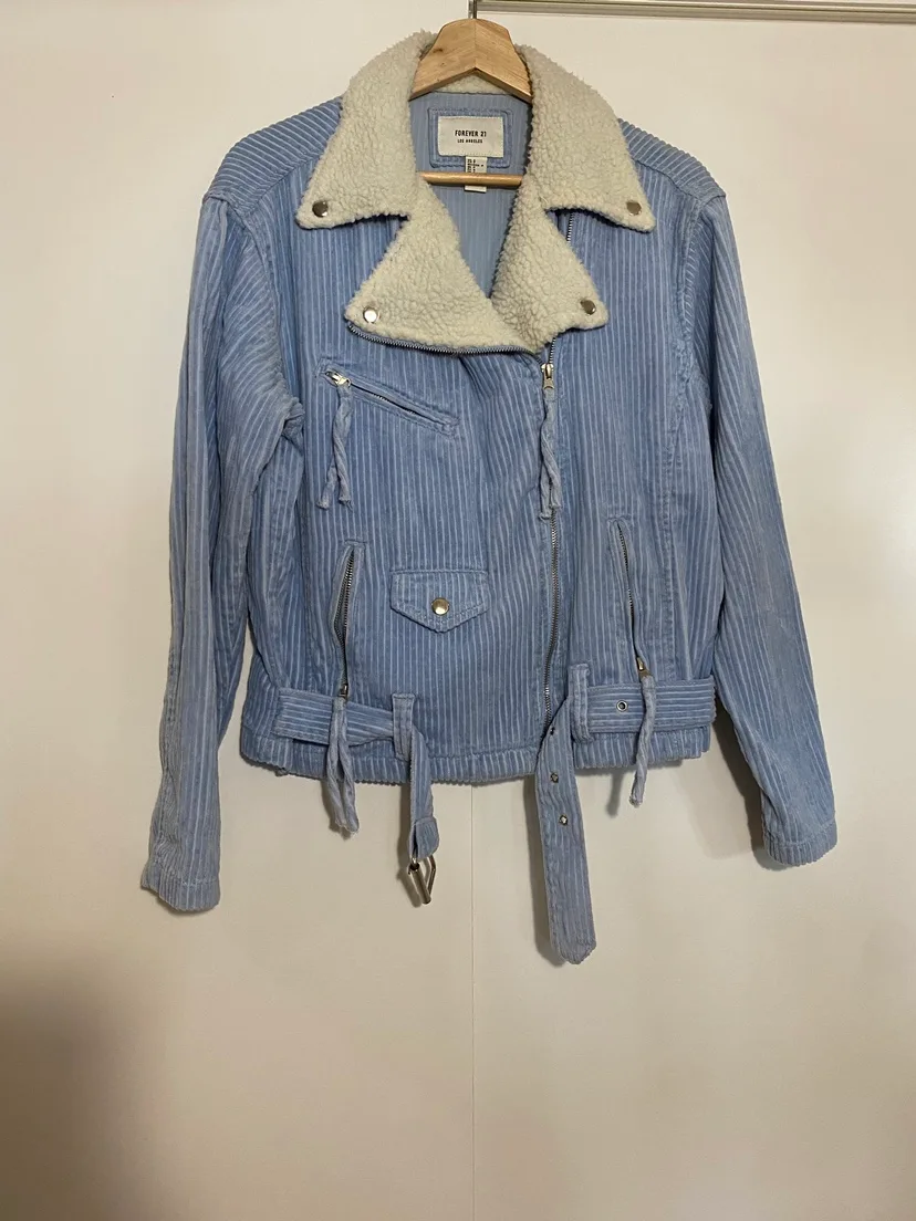 Forever 21 Corduroy belted sherpa collared Jacket image indicator(2)