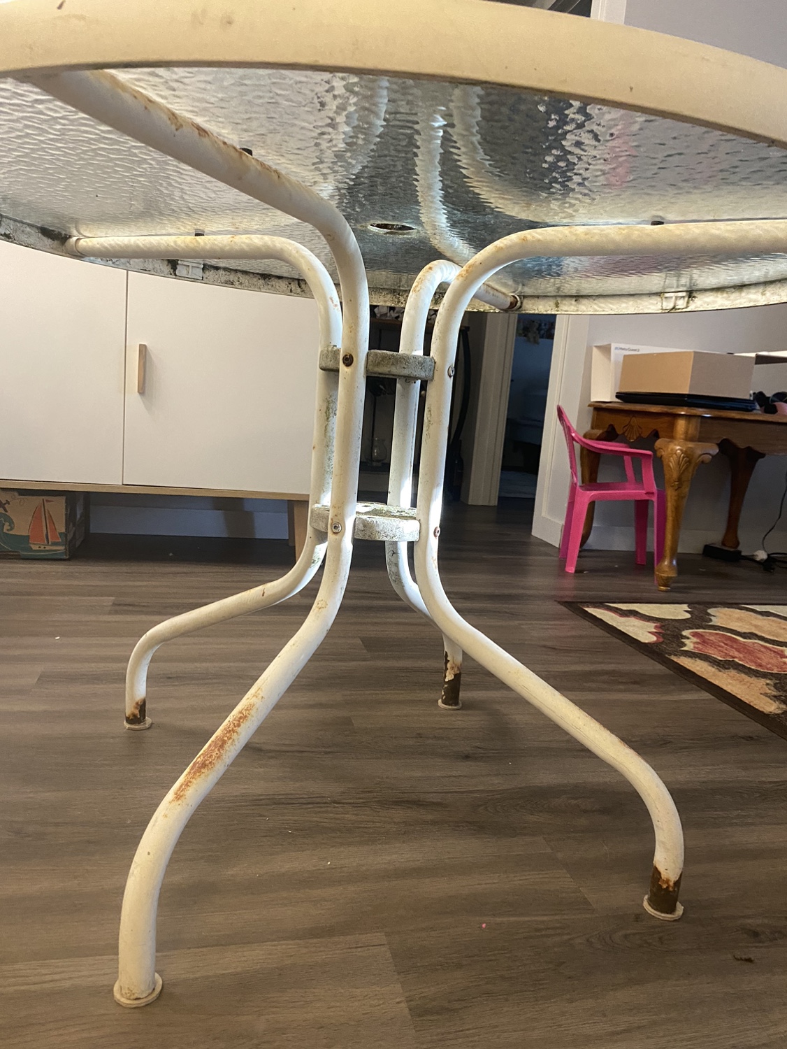 Round Glass Patio Table  #freecycle - photo 2