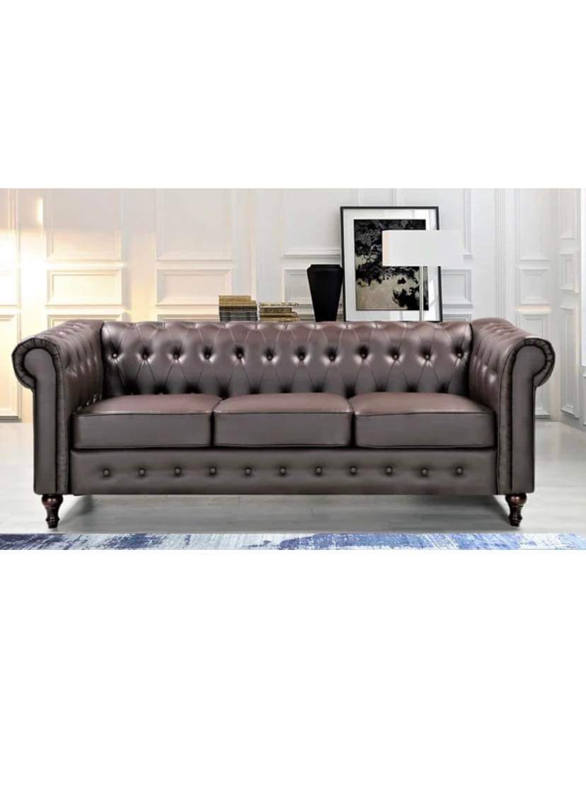 Brown Leather Sofa - photo 3