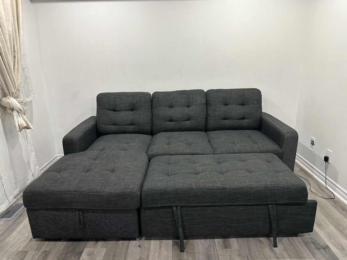 Grey Sofa Bed Sectional with Storage and USB Port (FREE DELIVER) - photo 3