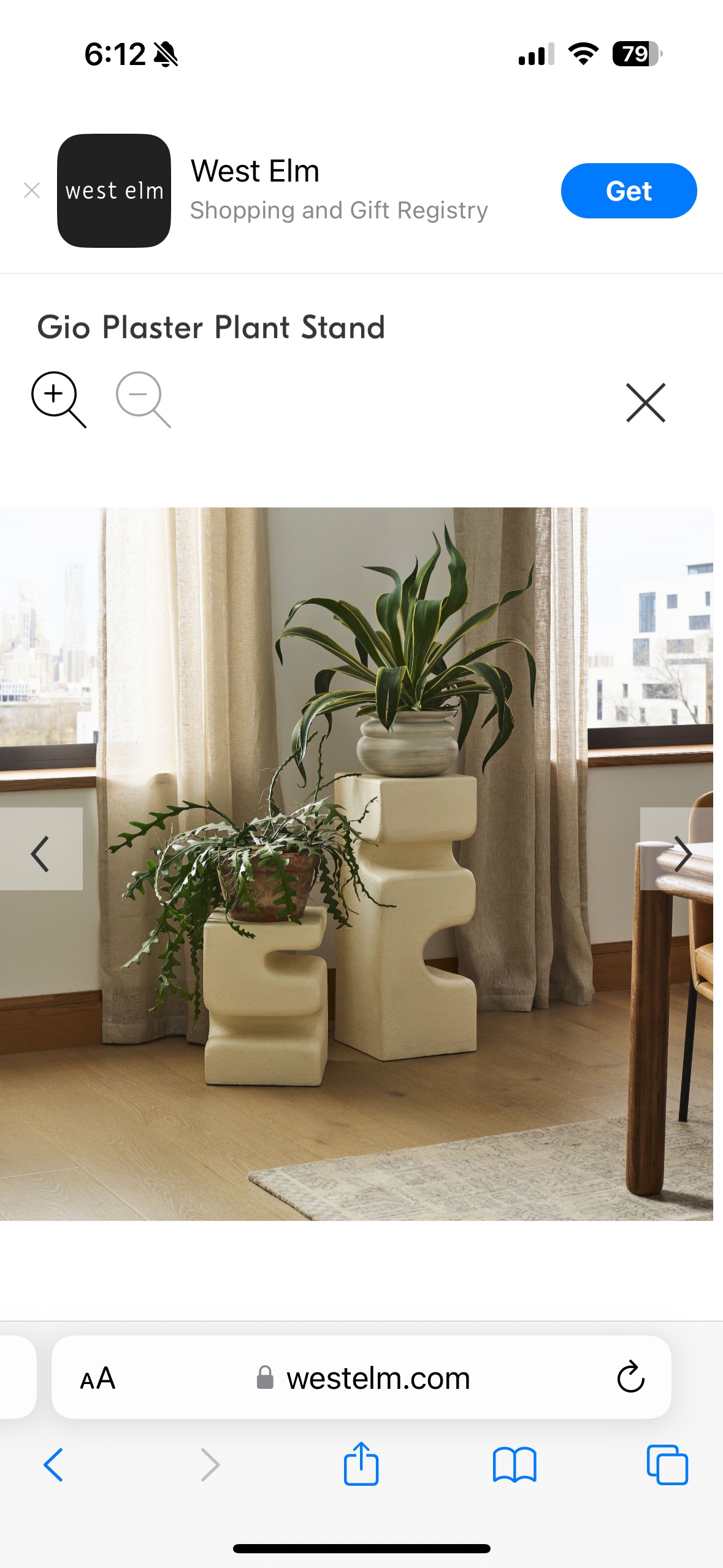 West Elm Gio Plaster Plant Stand