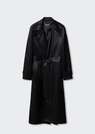 Black Satin Belted Trench NWT - photo 2