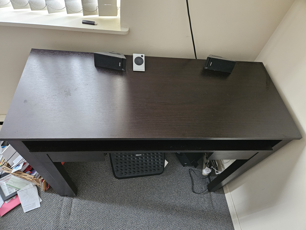 Black Computer Desk with Pull Out Shelf - photo 3